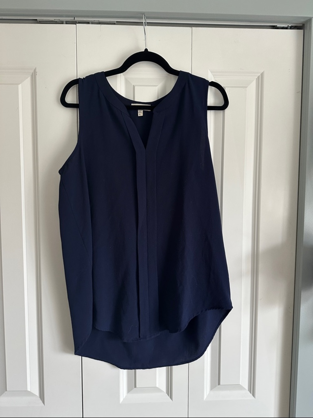 Faith and Joy Navy Sleeveless V-Neck Pleated Front Camisole